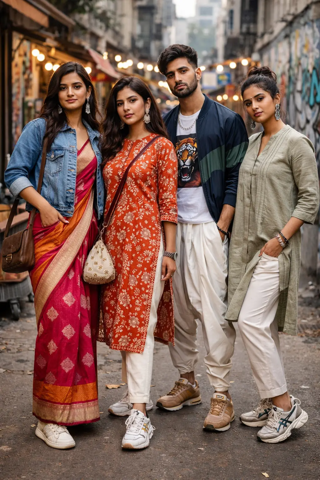 Indo-Western Fusion Group Street Style