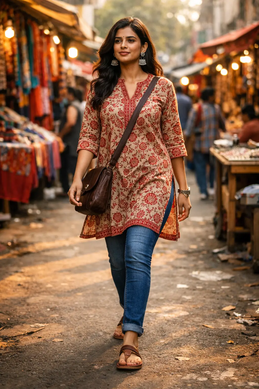 Kurta + Denim Street Style Look